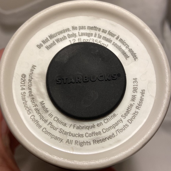 Starbucks 2014 Ceramic Tumbler Hot Air Balloon Holiday Dot Collection 12 ounce - Picture 5 of 14